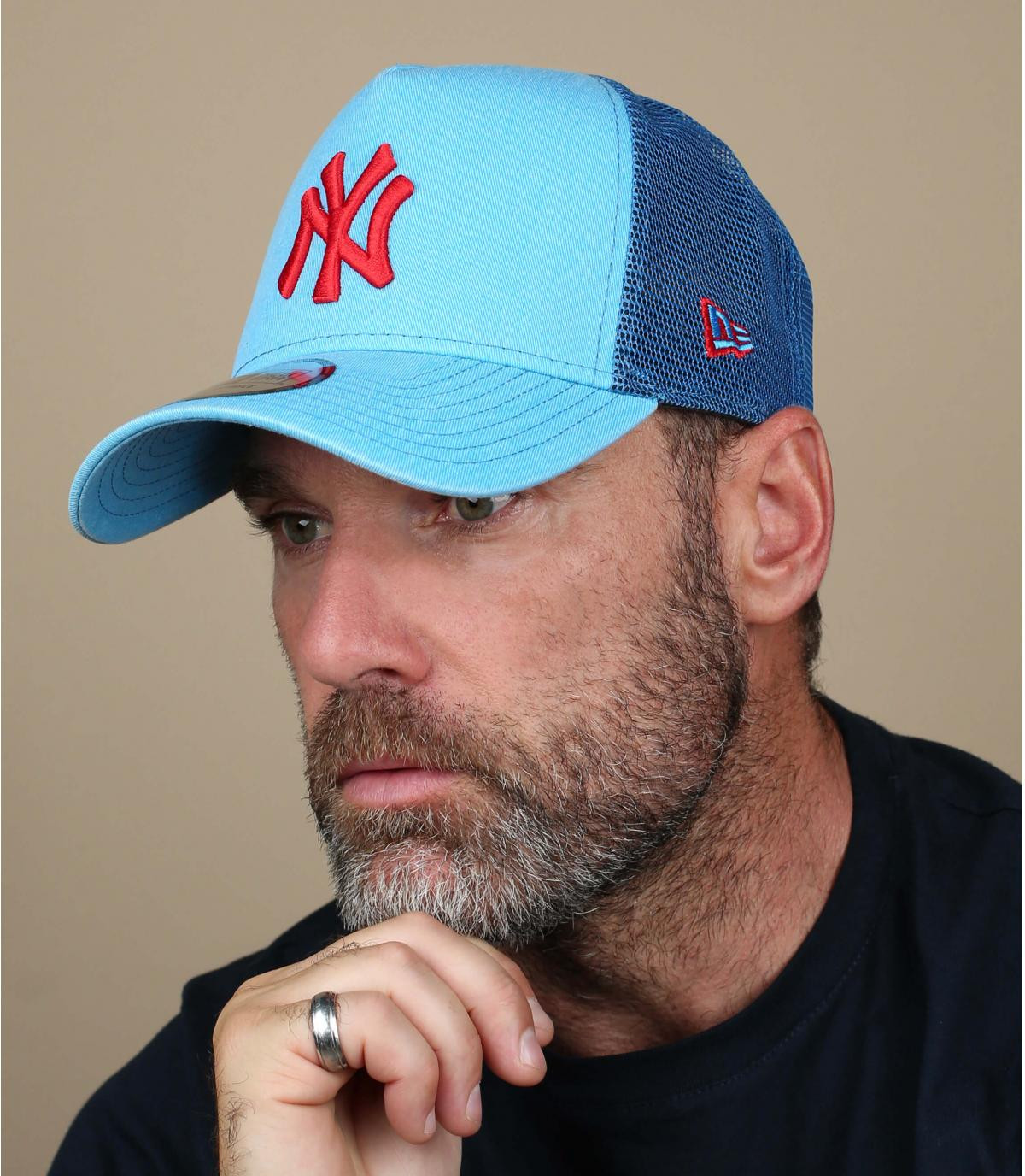 trucker rosso blu NY Trucker Washed NY cardinal scarlet